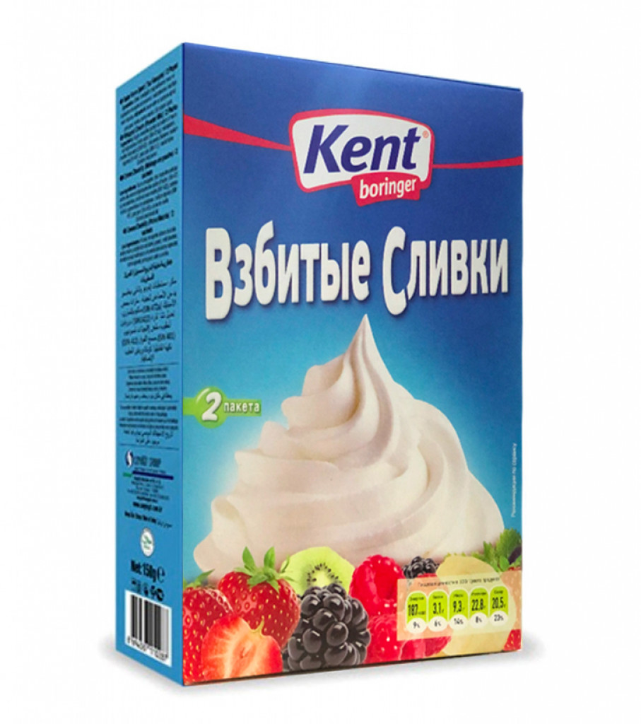 Продуктовый Интернет-магазин MAGNIT.TJ — Взбитые Сливка «Kent Boringer» со  вкусом ваниль (2 пакета) 150 гр.